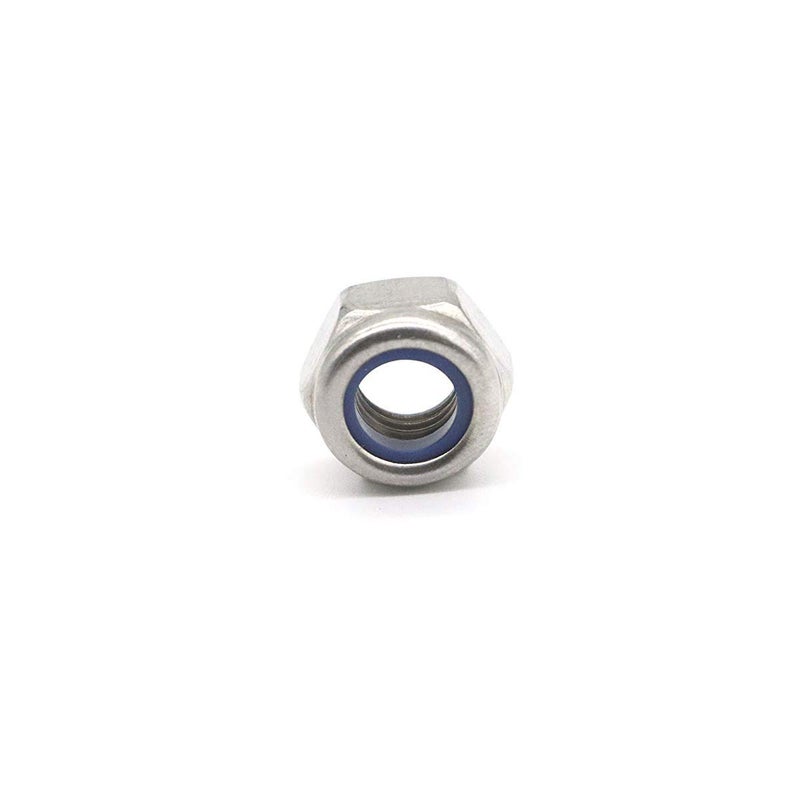 ZLYY M8 x 1.25mm Nylon Insert Hex Lock Nuts, Stainless Steel Lock Nut Assortment Kit for Hardware Accessories Stainless Steel Finish Hex 100PCS - Image 2
